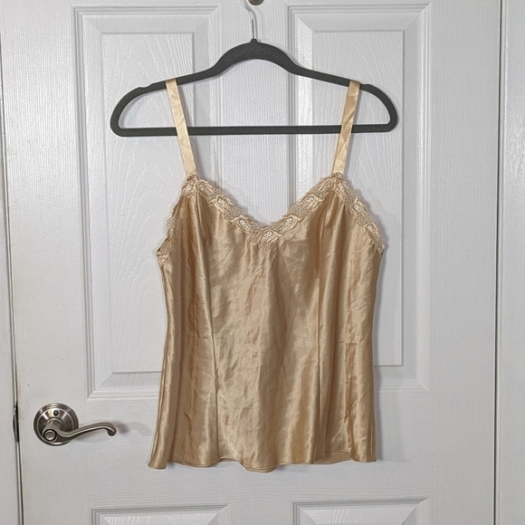Vintage 80s‎ St. Michael Marks & Spencer Gold Satin Cami/Shorts Set - RARE SET - Picture 2 of 13